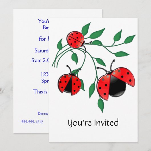 Lady Bug, Lady Bugs Kaart (Voorkant / Achterkant)