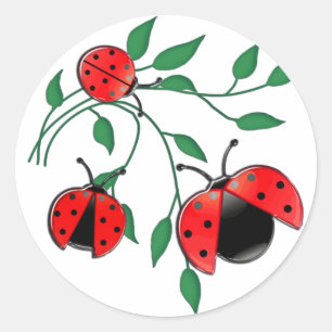 Lady Bug, Lady Bugs Ronde Sticker