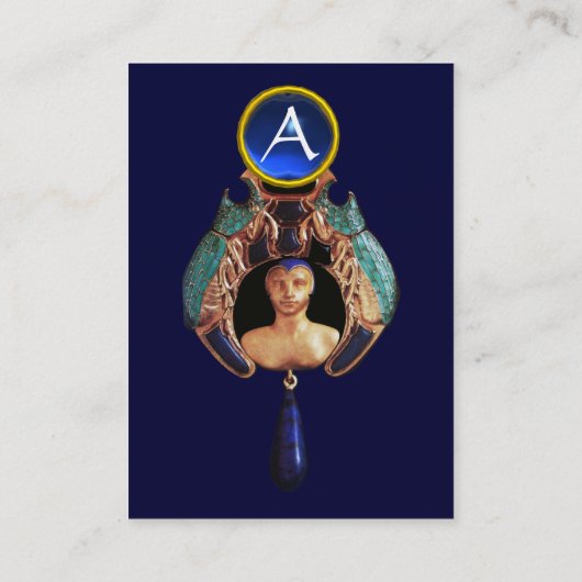 Lady Bug, Lapis, Blue Gemstone Monogram Roze Visitekaartje (Achterkant)