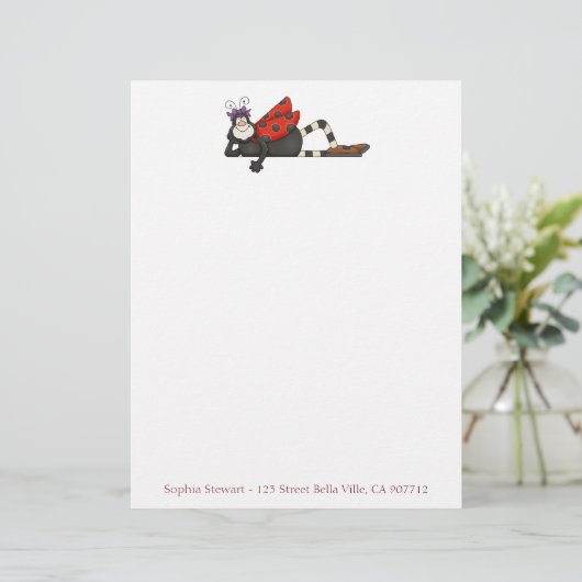 Lady Bug Letterhead Custom Briefhoofd (Staand voorkant)