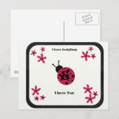 Lady Bug Love Briefkaart (Voorkant / Achterkant)