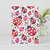 Lady bug love kinder party-uitnodiging kaart (Staand voorkant)