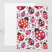 Lady bug love kinder party-uitnodiging kaart (Voorkant / Achterkant)