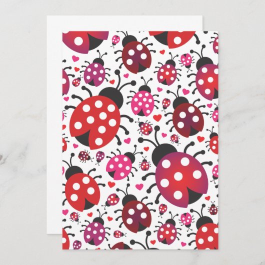 Lady bug love kinder party-uitnodiging kaart (Voorkant / Achterkant)