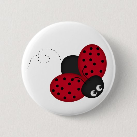 Lady Bug Luck pin Ronde Button 5,7 Cm (Voorkant)