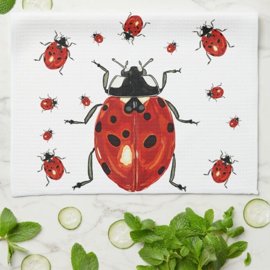 Lady Bug Microfiber Waffle Handdoek (Gevouwen)