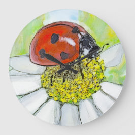 Lady Bug on A Daisy Grote Klok