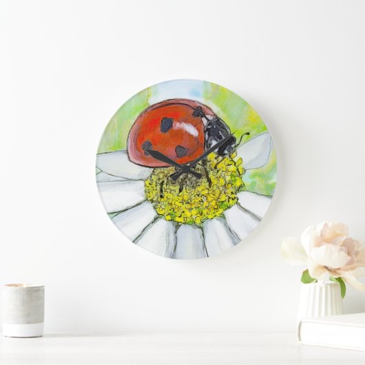 Lady Bug on A Daisy Grote Klok (Huis)
