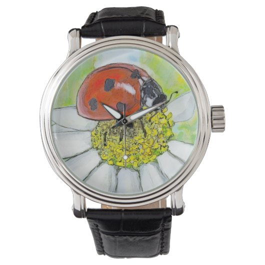 Lady Bug on A Daisy Horloge (Voorkant)