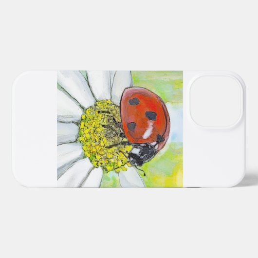 Lady Bug on A Daisy iPhone Hoesje (Achterkant horizontaal)