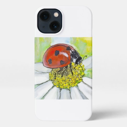 Lady Bug on A Daisy iPhone Hoesje (Achterkant)