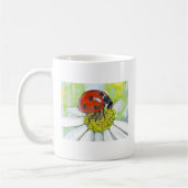 Lady Bug on A Daisy Koffiemok (Links)