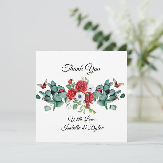 Lady Bug ontwerp Dank u kaart (Staand voorkant)