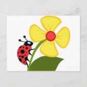 Lady Bug op de Gele Bloem Briefkaart (Voorkant)