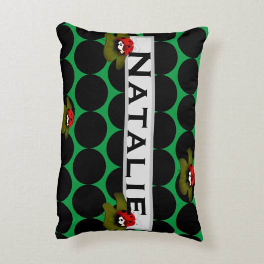 Lady Bug op Lilly Pad accent kussen (Achterkant (Verticaal))