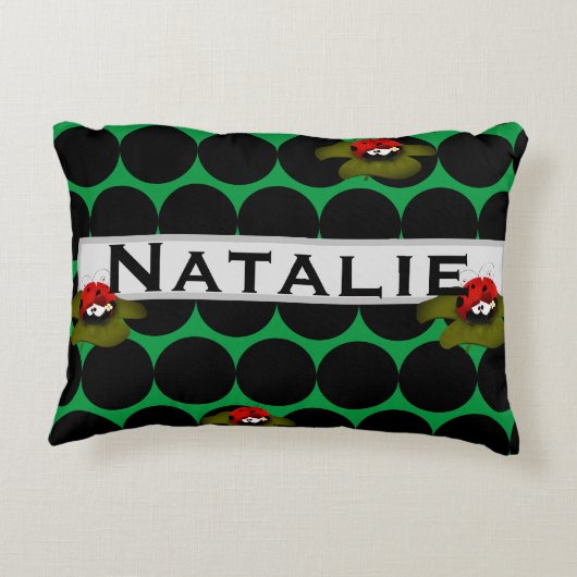 Lady Bug op Lilly Pad accent kussen (Achterkant)