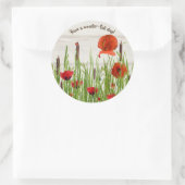 Lady bug op rode papavers met cattails ronde sticker (Tas)
