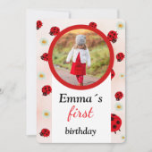 lady bug party photo kaart (Voorkant)