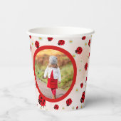 Lady bug party photo papieren bekers (Achterkant)