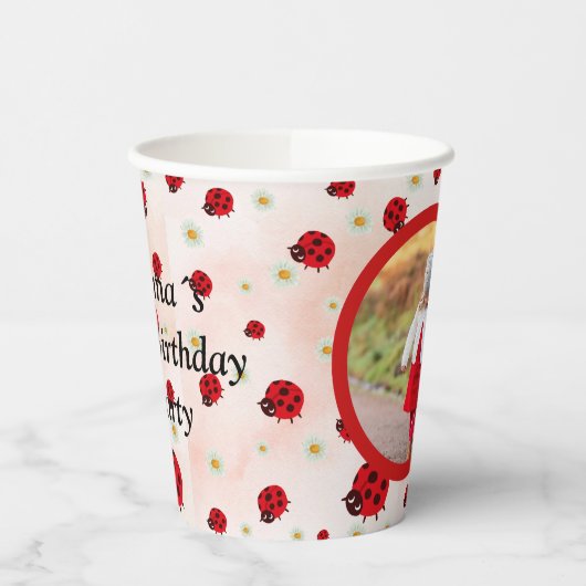 Lady bug party photo papieren bekers (Links)