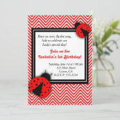 Lady Bug Party uitnodigingen (Staand voorkant)