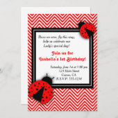 Lady Bug Party uitnodigingen (Voorkant / Achterkant)