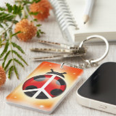 Lady Bug Peace Double-Sided sleutelhanger (Voorkant Rechts)