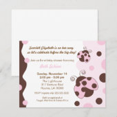 Lady Bug Pink & Brown Kaart (Voorkant / Achterkant)