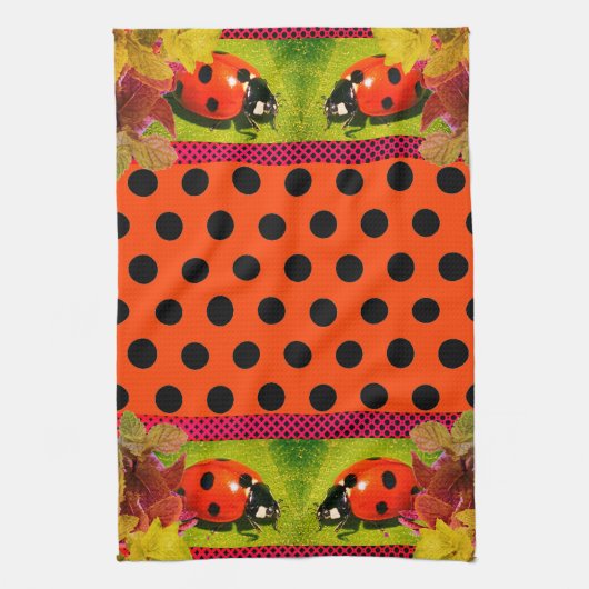 Lady Bug Polka Dots Kitchen Towels Theedoek (Verticaal)