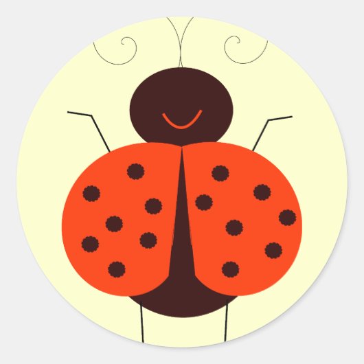 Lady Bug Ronde Sticker (Voorkant)