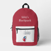 Lady Bug Rugzak met aanpasbare naam (Voorkant)
