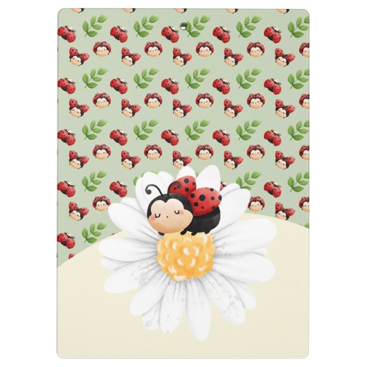 Lady Bug Schattigee Patroon Kinder Custom Klembord (Achterkant)