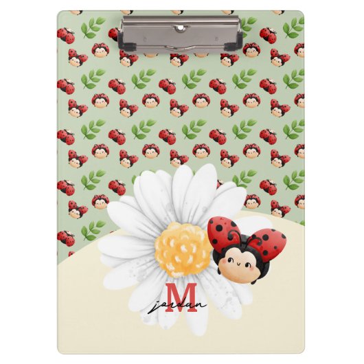 Lady Bug Schattigee Patroon Kinder Custom Klembord (Voorkant)