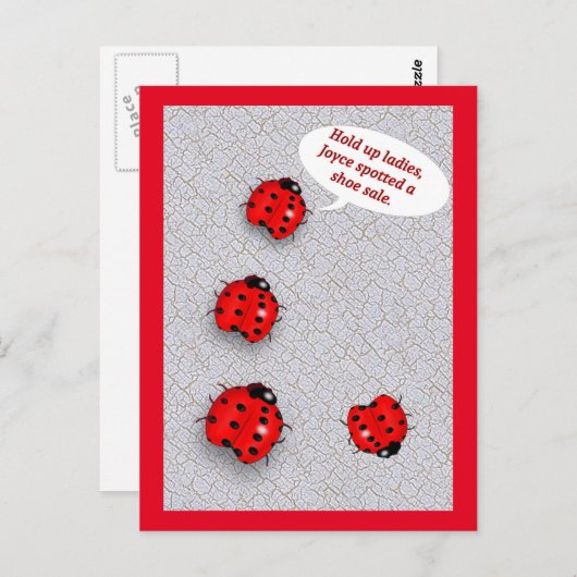 Lady Bug Shoe Sale Funny Briefkaart (Voorkant / Achterkant)