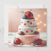 LADY BUG THEMA KINDEREN VERJAARDAGSTAART KAART (Voorkant)