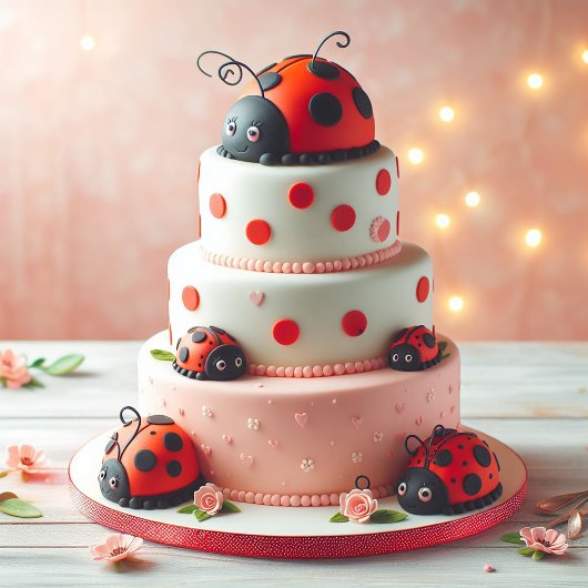 LADY BUG THEMA KINDEREN VERJAARDAGSTAART KAART