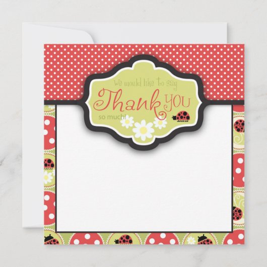 Lady Bug TY Square Bedankkaart (Achterkant)