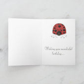 Lady Bug Verjaardag Kaart (Binnen)