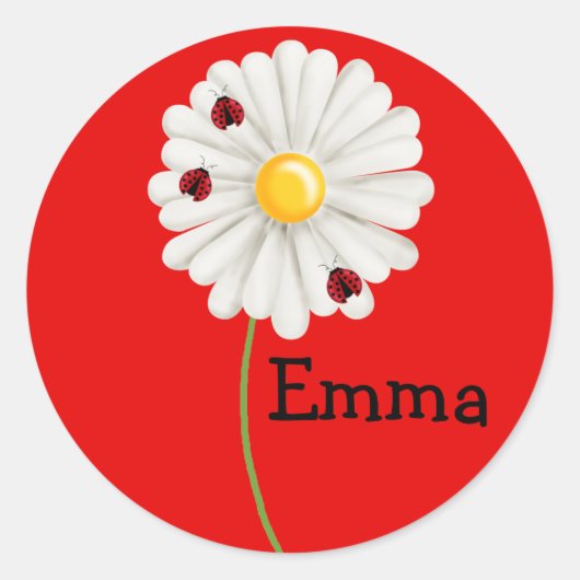 Lady Bug Verjaardag Stickers (Voorkant)