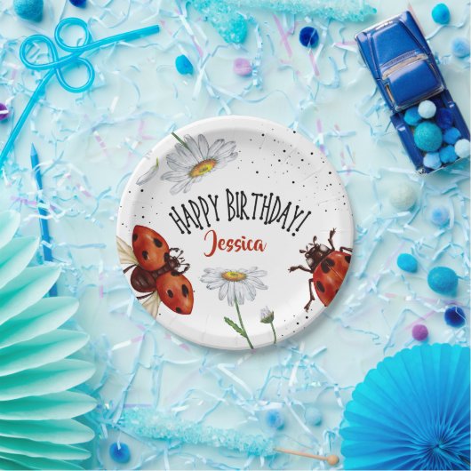 Lady Bug Verjaardag Tuin Party Papieren Bordje (Feest)