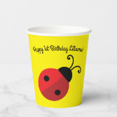 Lady Bug verjaardagsfeestje Papieren Bekers (Achterkant)