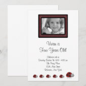 Lady Bug verjaardagsfeestje uitnodigingen (Voorkant / Achterkant)