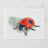 Lady Bug Waterverf Briefkaart (Voorkant)
