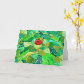 Lady Bug - Wenskaart Kaart (Gele Bloem)