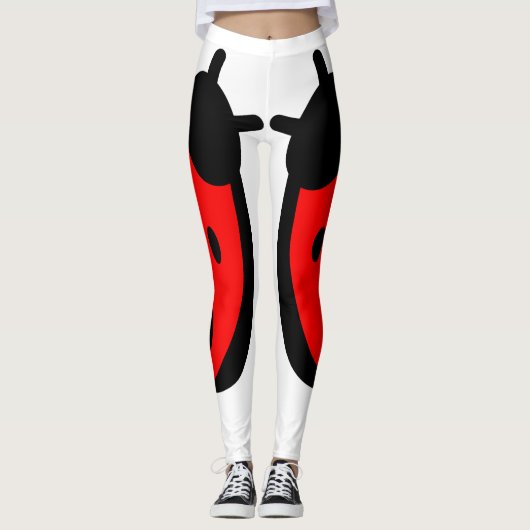 Lady Bug Witte Leggings (Voorkant)