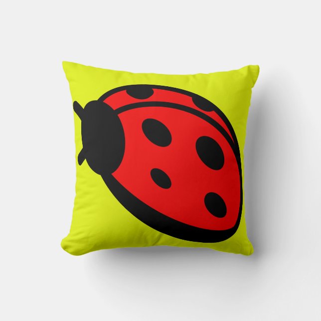 Lady Bug Yellow Sierkussen (Voorkant)