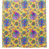 Lady Bugs Amongst the Flowers on a Midsummer Day Douchegordijn (Voorkant)