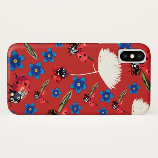 Lady bugs Apple iPhone X, nauwelijks daar Case-Mate iPhone Case (Achterkant (horizontaal))