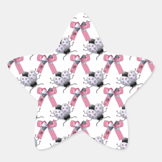 Lady Bugs en bogen Ster Sticker (Voorkant)