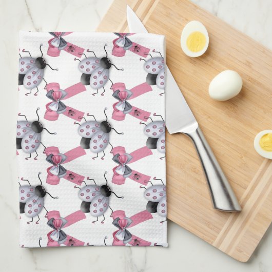 Lady Bugs en bogen Theedoek (Quarter Fold)